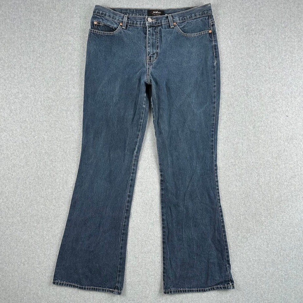 VTG‎ JUST Jeans Women's 17 Blue Denim Flare Leg Pants Made in USA Bootcut Rodeo
